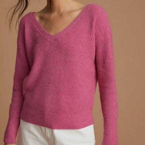 Anthropologie Maeve Pink Cross-Back Sweater - New - Small - Picture 1 of 5